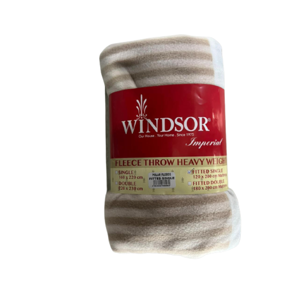 Windsor, Promo Polar Fleece Fitted Sheet Single (Brown & Camel), PRM-9982CBR