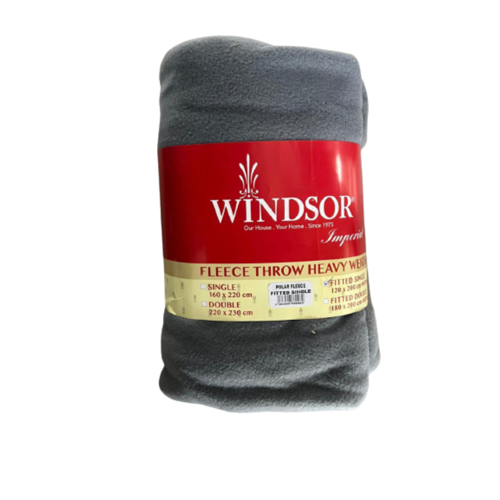 Windsor, Promo Polar Fleece Fitted Sheet Single (Grey), PRM-9982G
