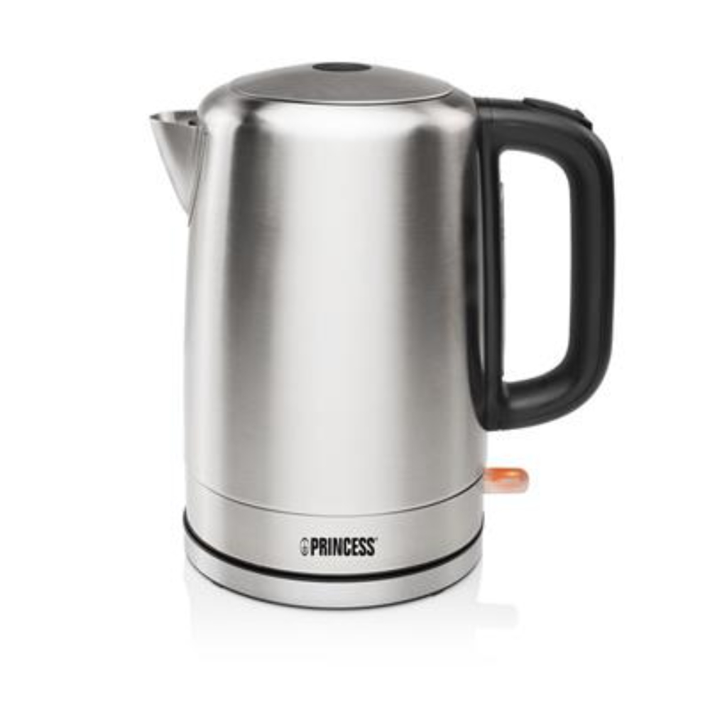 Princess Brushed Stainless Cordless Kettle Rotated Through 360 Deg On The Round Basis On/Off Switch 2000W, 1.7L, 236001