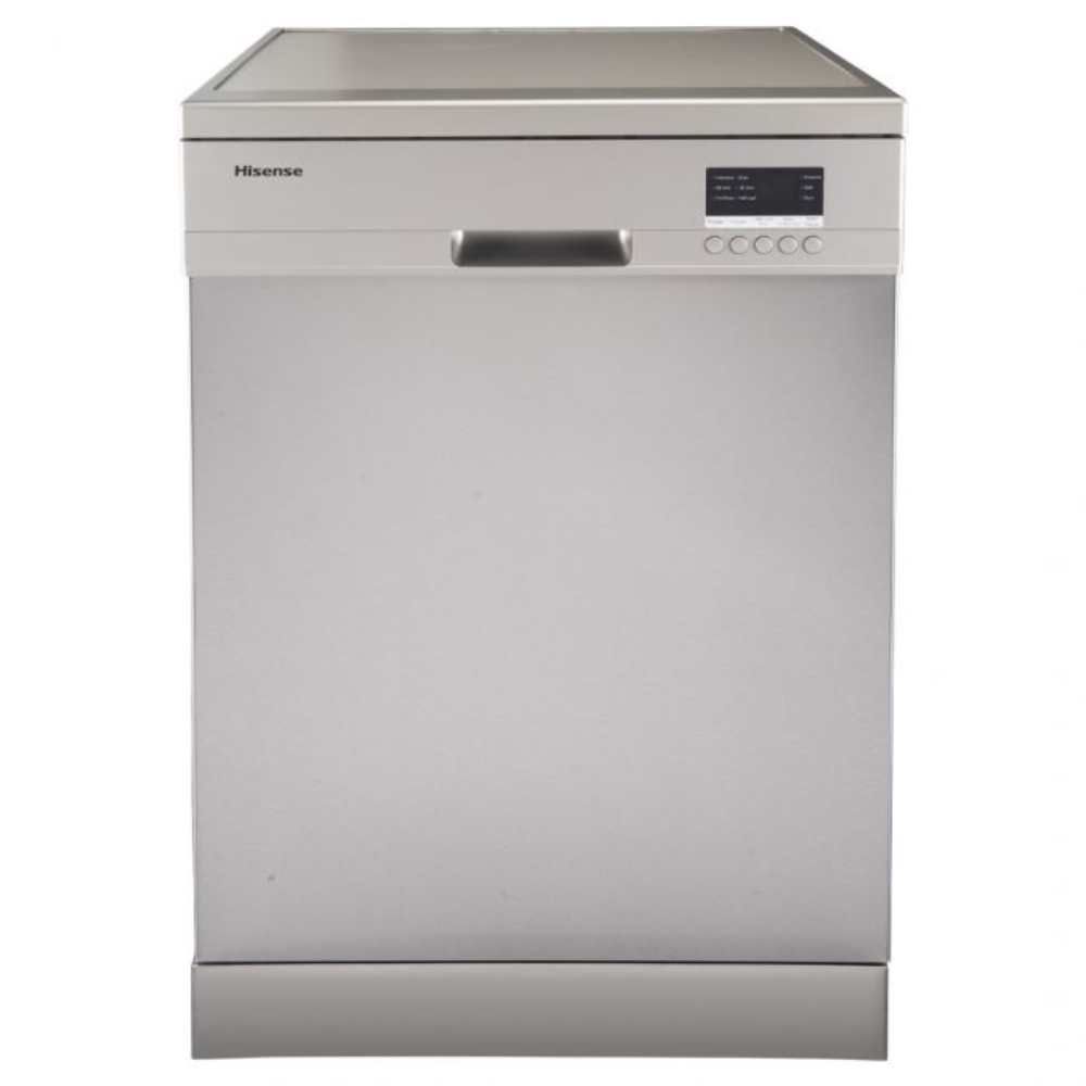 Hisense Front Load Dishwasher With Led Display, 13 Place Settings - 5 Program, 2 Sprayers, 2 Baskets, Noise Level: 42 DB Silver, HSN-H13DESS