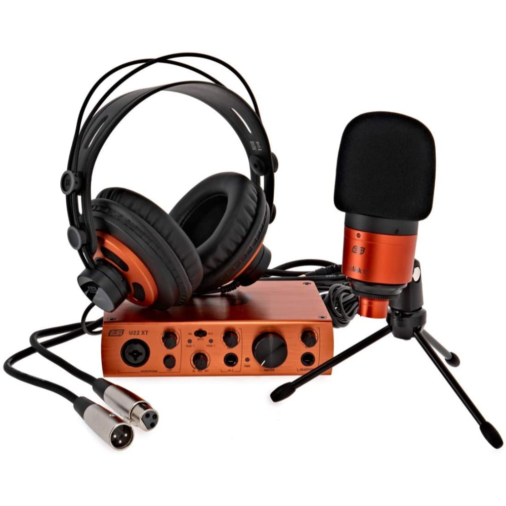 Cosmik Professional Studio Recording Bundle (Studio Microphone + Headphone + BITWIG Studio 8-Track Digital Audio Workstation Software), U22XT