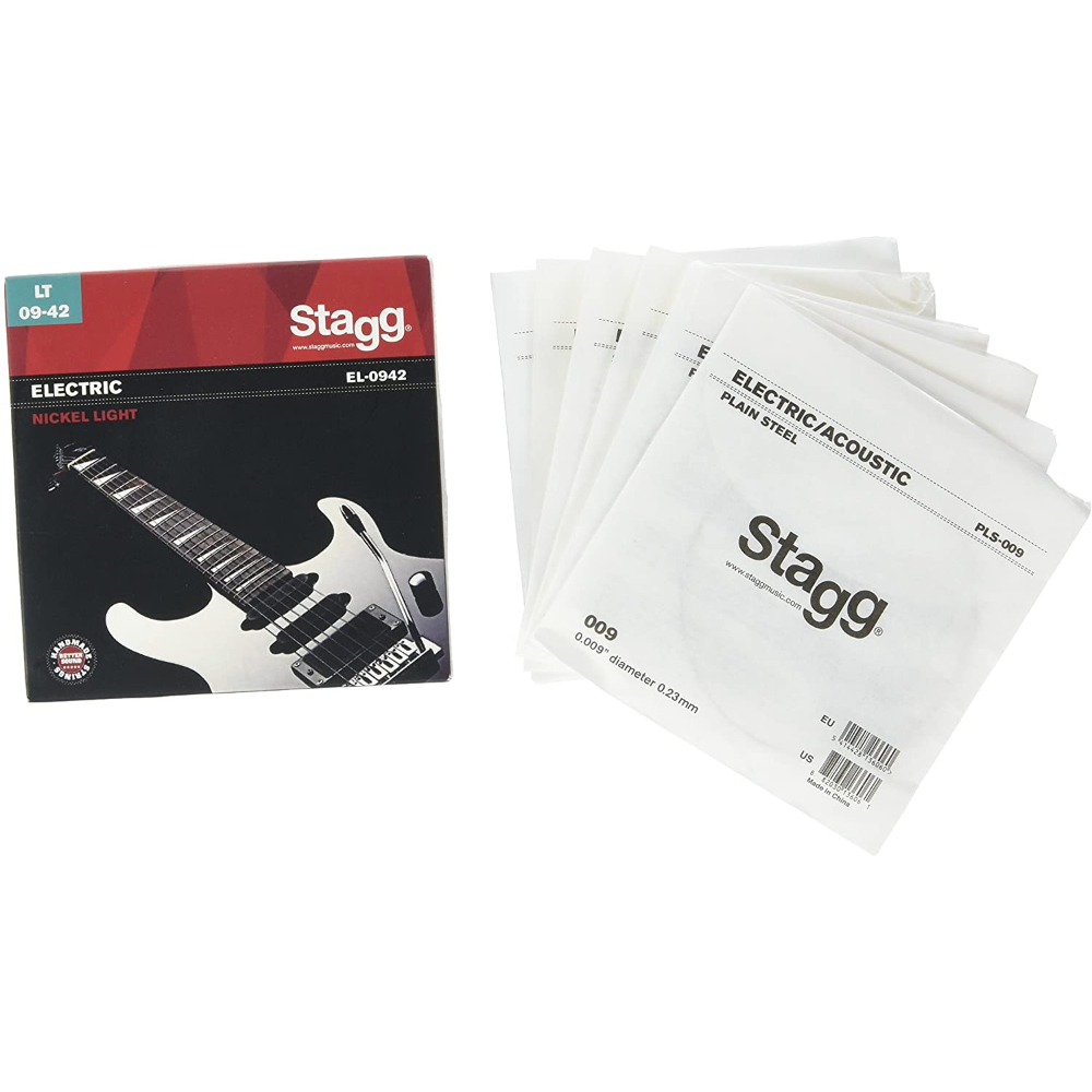 Stagg Nickel Light Electric Guitar Strings Set, EL0942