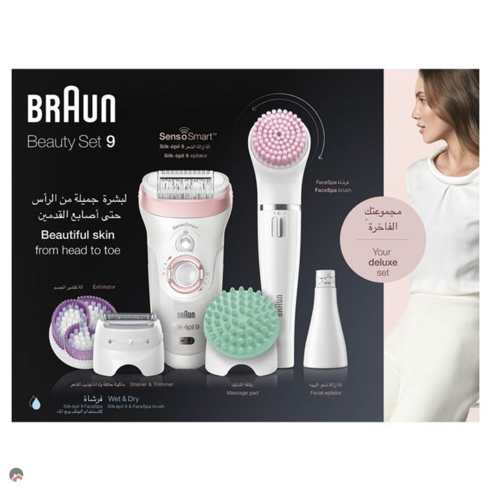Braun Silk Epil 9 Rechargeable Washable Massage Head Facespa, BRA-SE9985