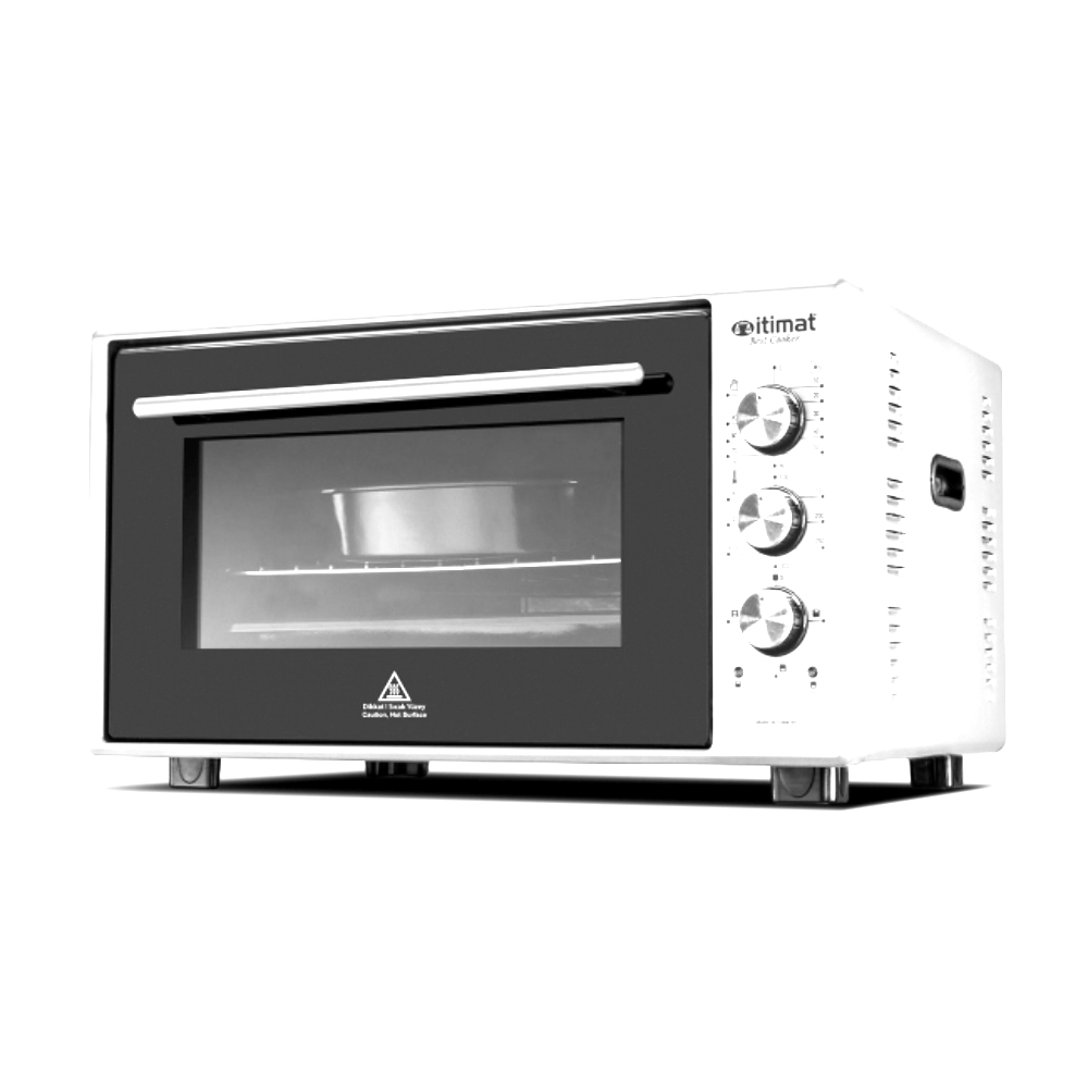 Itimat Electrical Square Oven 40L + Fan+Lamp Double Glass White, I-08TTFLWH