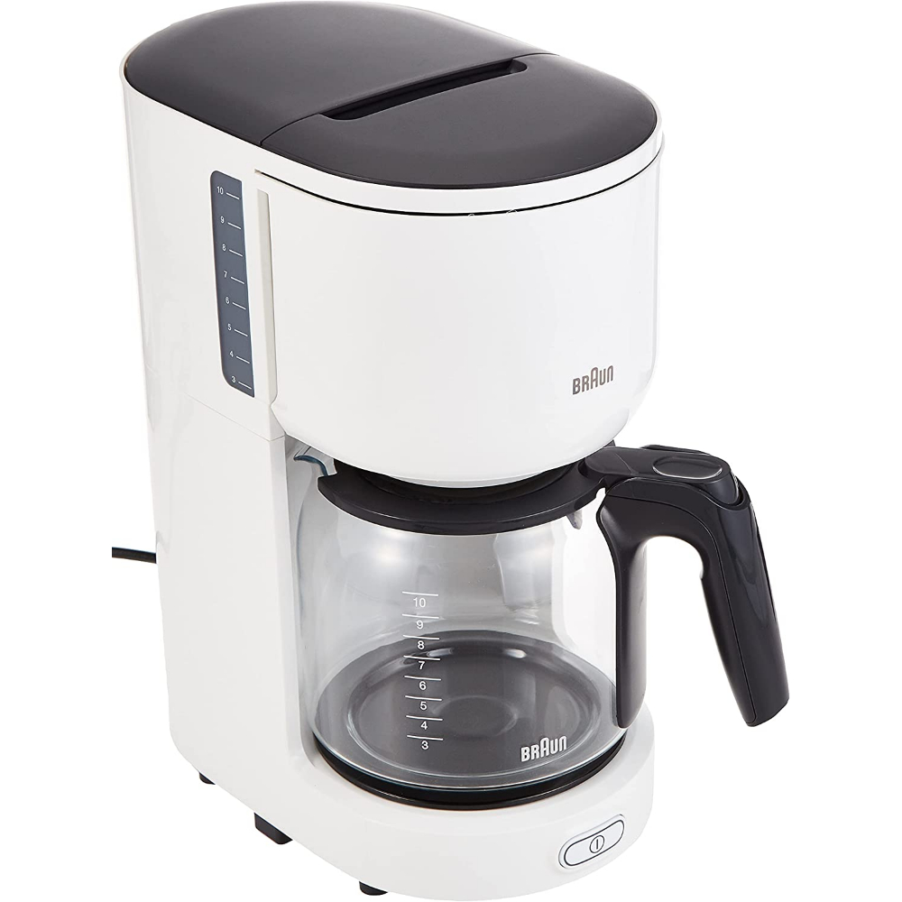 Braun Purease Coffee Machine 1000W 10 Cups Removable Filter Basket, KF3100