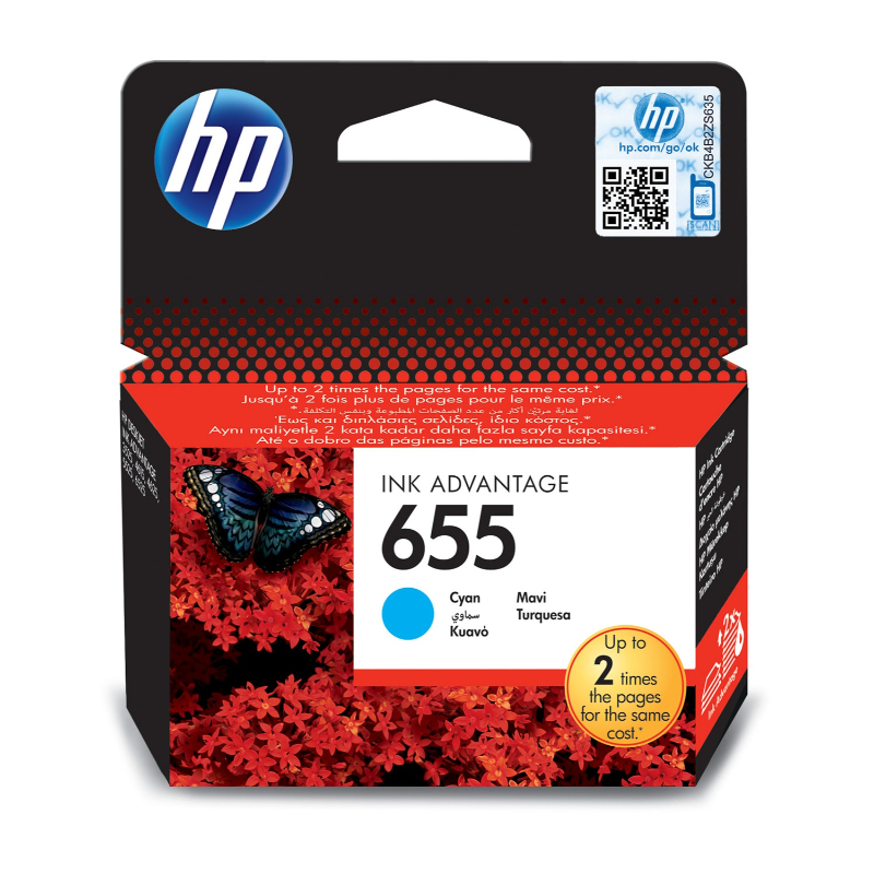HP Ink Cyan Printer, INK655-5525