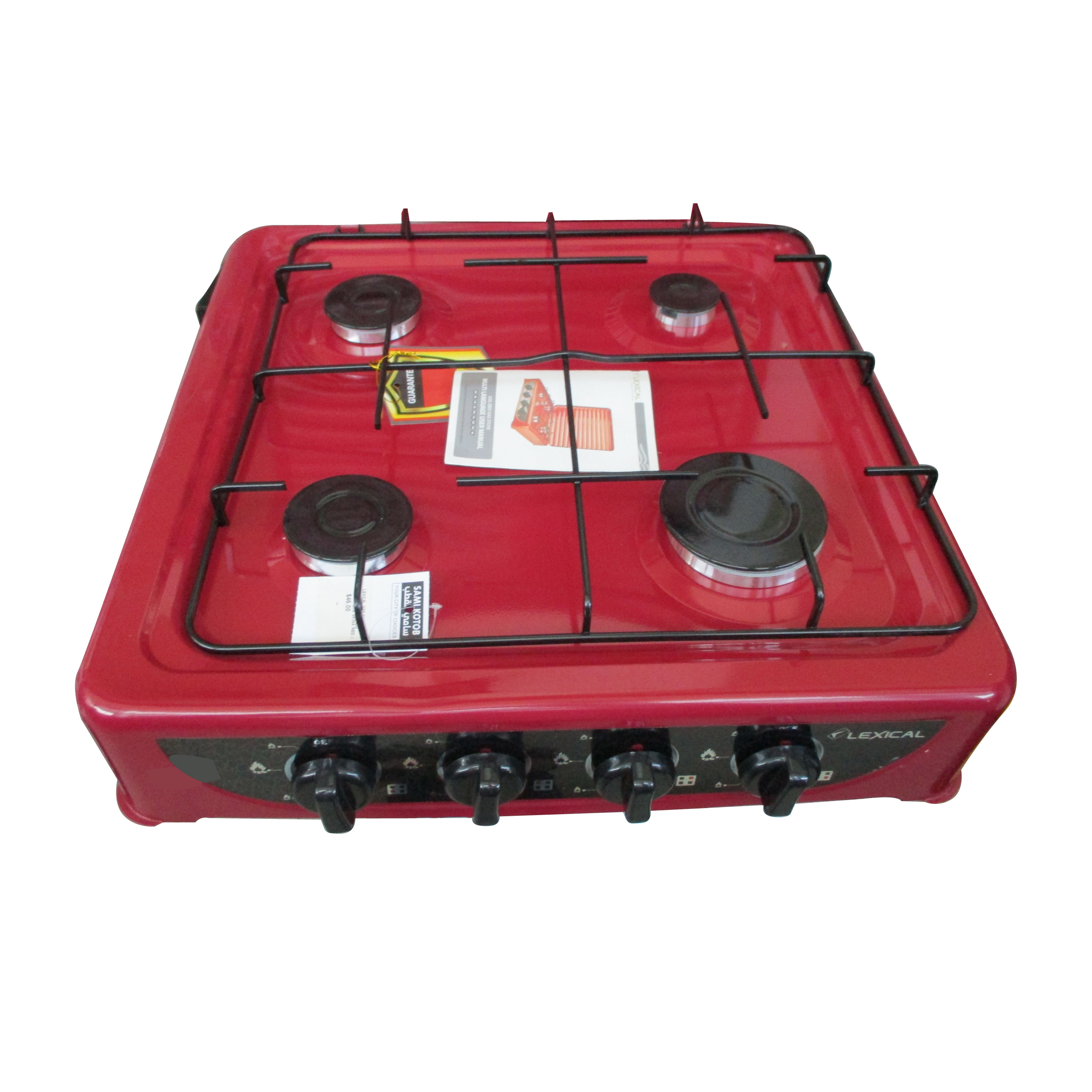 Lexical Gas Stove Table Top 4 Burners Red, SK354R