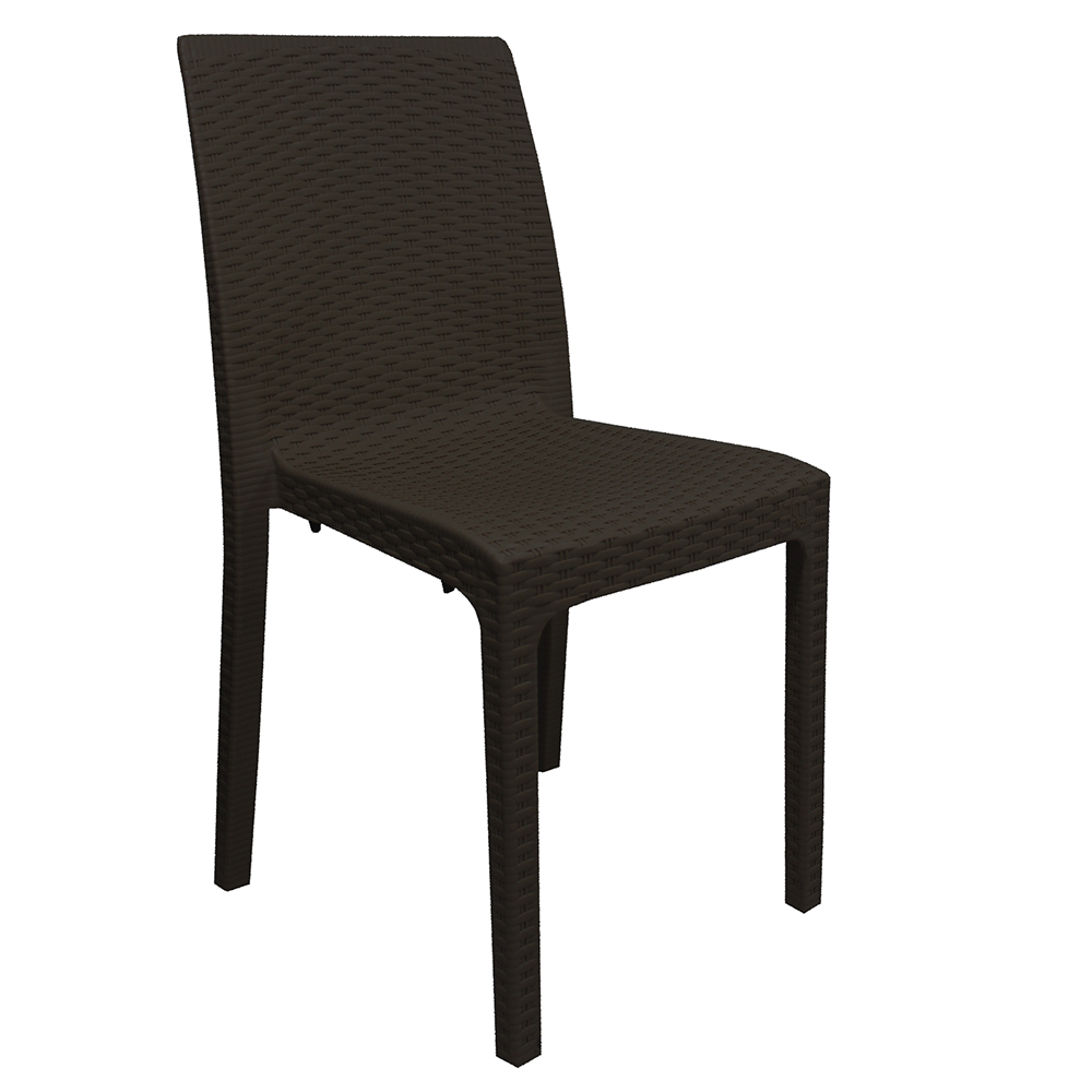 Queen Plastic Rattan Chair All-Weather Elegant and Modern Outdoor and Indoor Furniture, (Dark Brown), 3M-QUE01-DBR