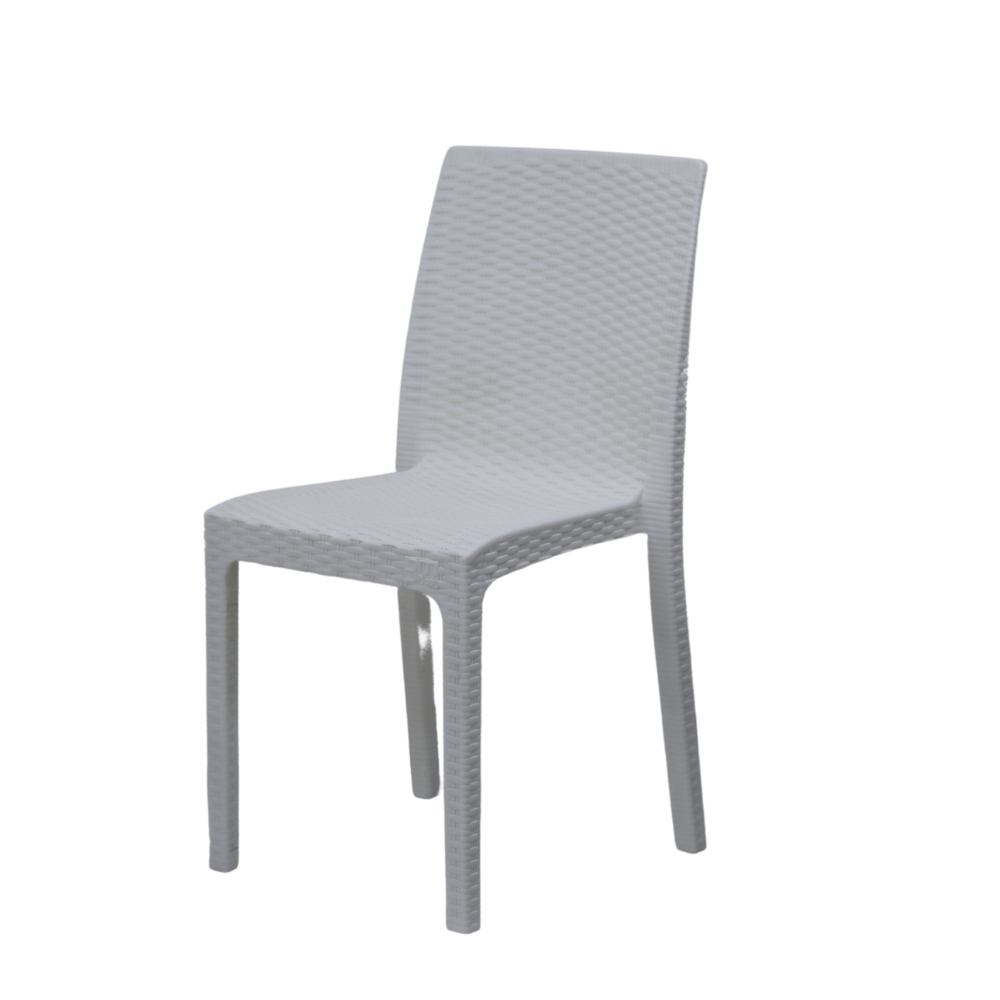Queen Plastic Rattan Chair All-Weather Elegant and Modern Outdoor and Indoor Furniture, (Silver), 3M-QUE01-SV