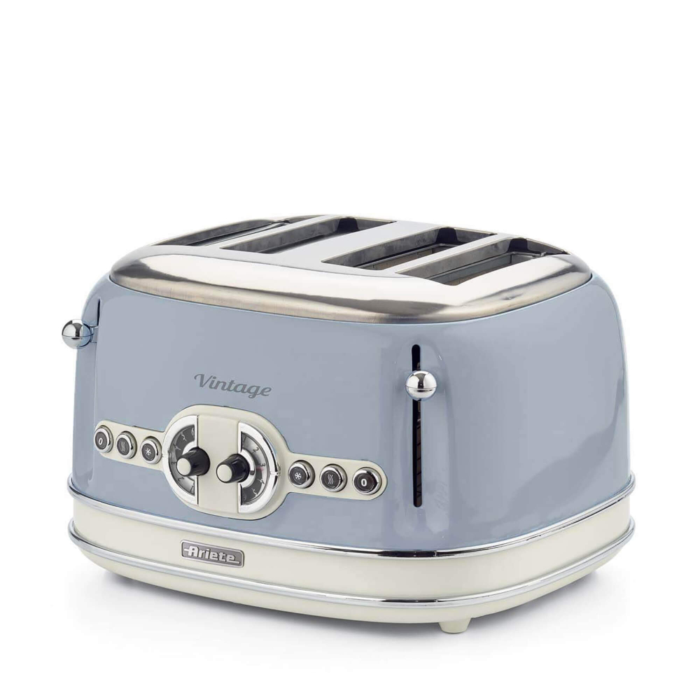 Ariete Vintage Toaster 4 Slices 1630W Blue, 0156/05