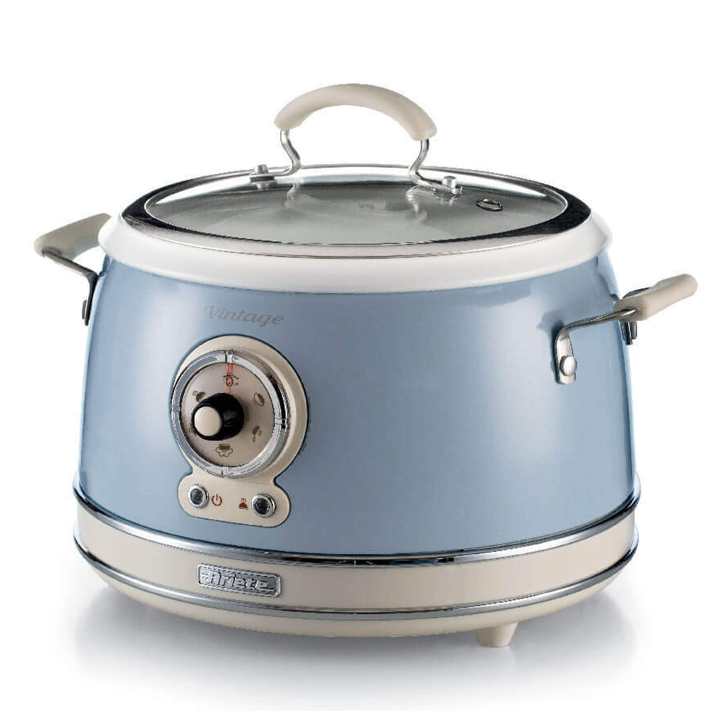Ariete Vintage Rice & Slow Cooker,Steam Cooking, Blue, 2904/05