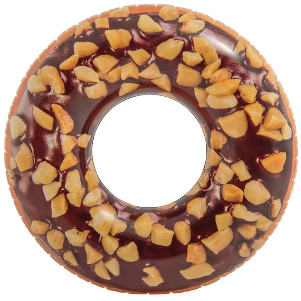 Intex Inflatable Swim Donut Ring Tube Float - Nutty Chocolate, 45 Inch, 56262NP