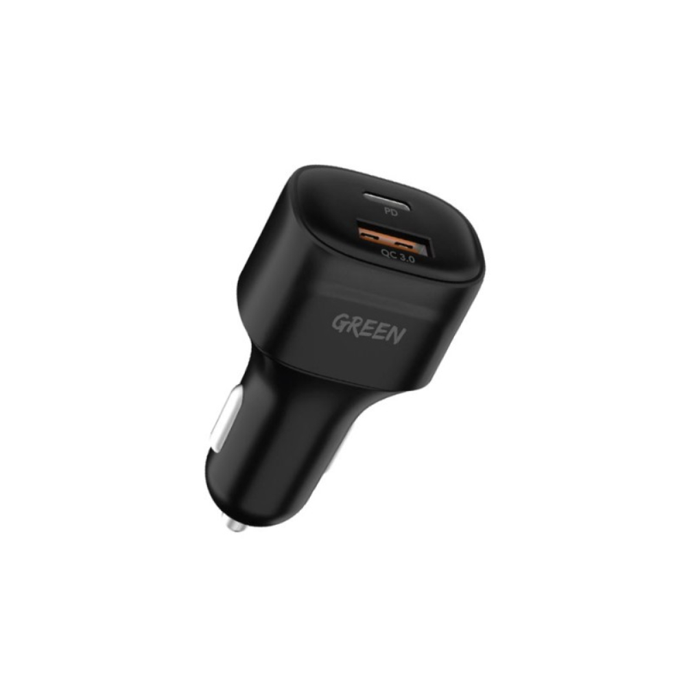 Green Lion Compact Car Charger Dual Port USB Charger (Car Charger), GNCQC3PDBK
