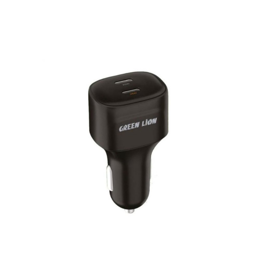 Green Lion Compact Car Charger Dual Port USB-C Charger (Car Charger), GNCC2PD45WBK