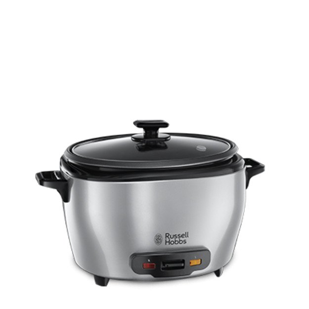 Russell Hobbs Maxicook  Rice Cooker, 14 Cups Of Rice, 5L Bowl With Spatula , Rice Basket, Measuring Cup , Glass Lid, 23570-56