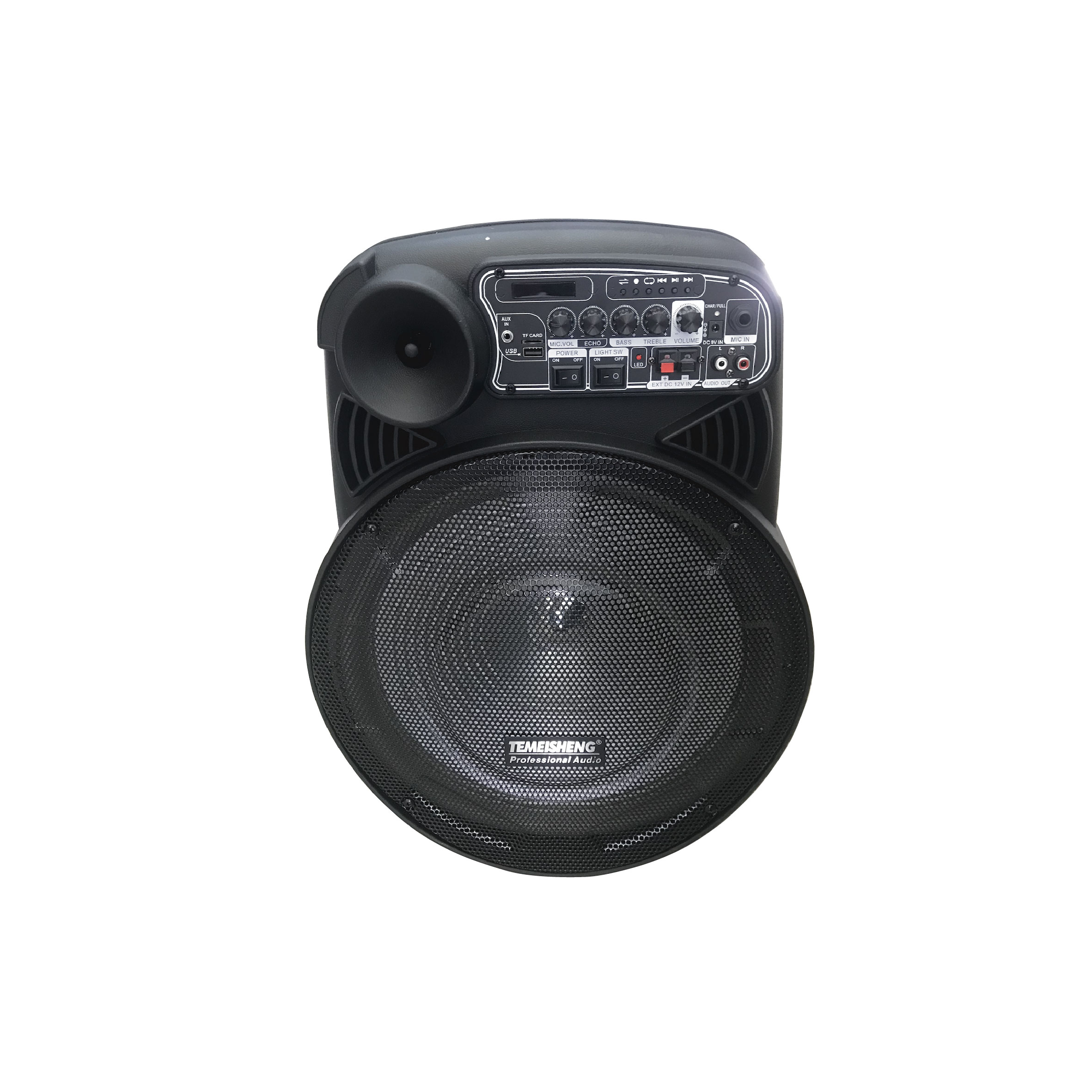 Temeisheng Speaker P.M.P.O 15000W, Aux In, TF Card, USB, Mode Change, DW-815