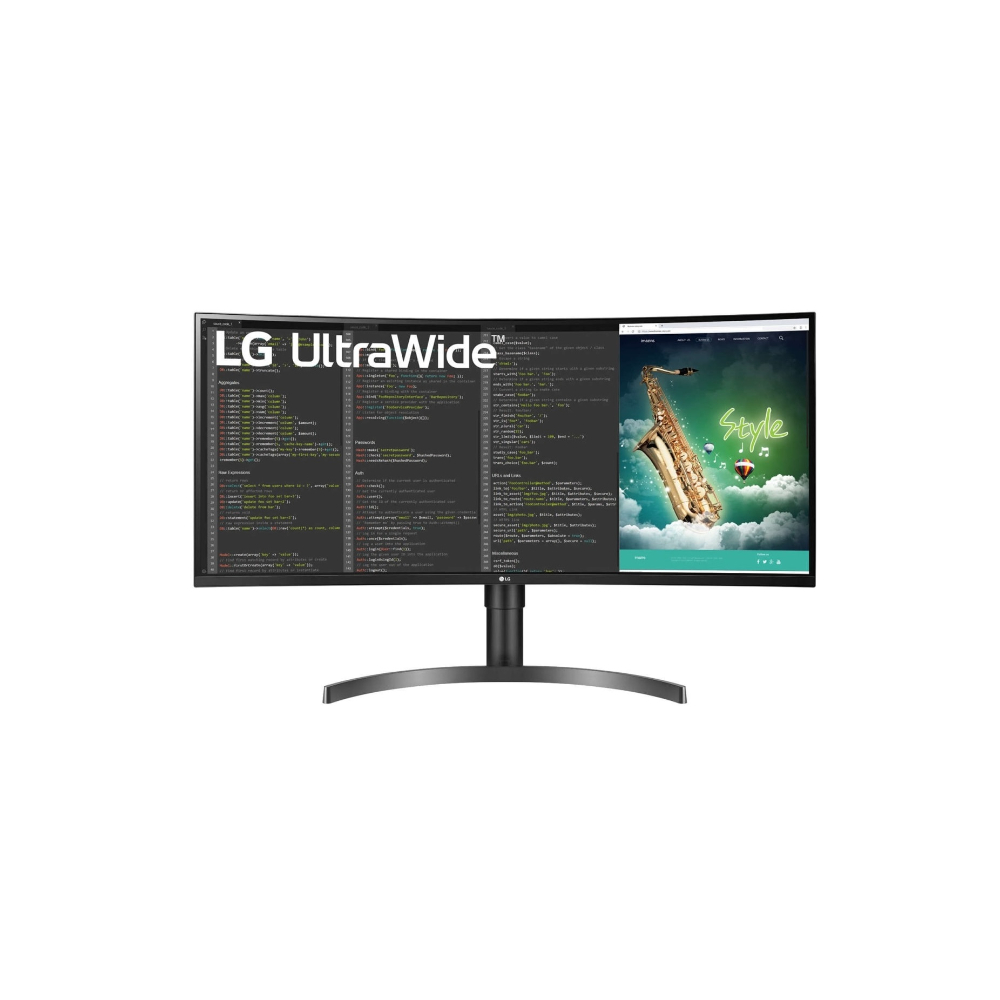 LG Monitor 35-Inch Ultrawide Curve QHD, HDR 10, 100Hz, 5Ms, 2 HDMI, 1 USB, 35WN75CN