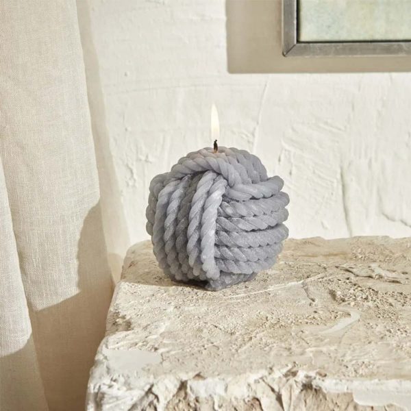 Karaca Rope Candle 8 cm, Grey, 300.23.01.0278