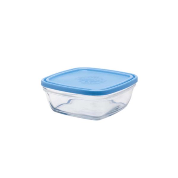 Duralex Freshbox Clear Square 9CM + Blue LID - 150ML, 9019AM12A1111