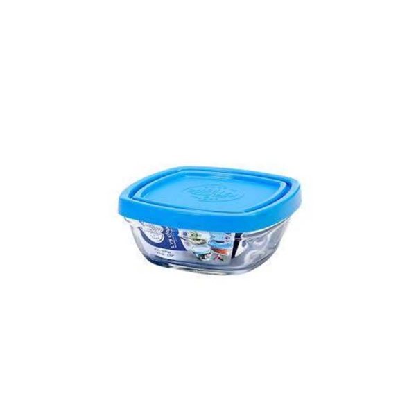 Duralex Freshbox Clear Square 11CM + Blue LID - 300ML, 9020AM12A1111